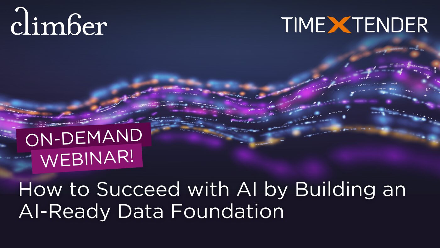 Climber & TimeXtender Webinar: How to Succeed with AI by Building an AI-Ready Data Foundation